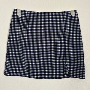 blue plaid skirt